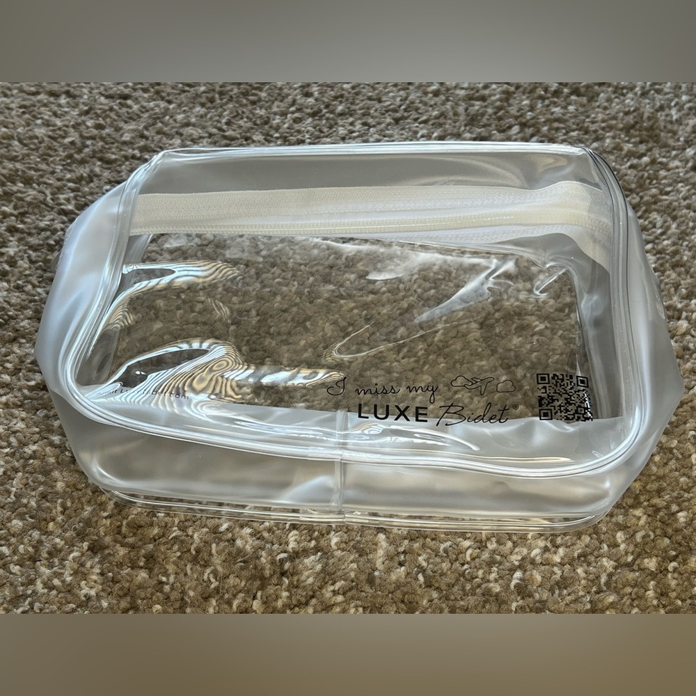 Clear Vinyl I Miss My Luxe Bidet Travel Toiletry Bag Zipper Pouch Transparent